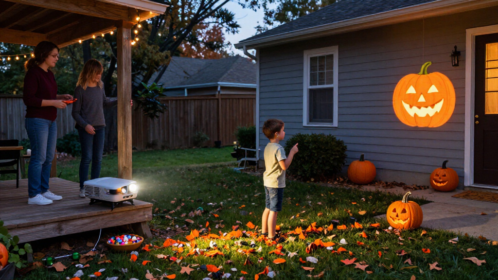 mini projector for Halloween decorations
