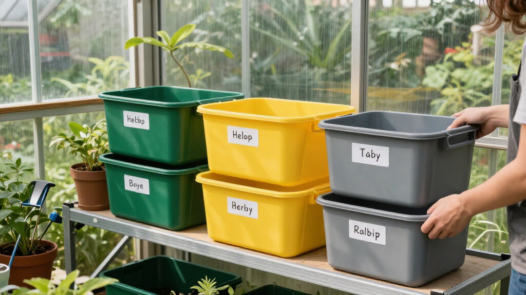 garden and greenhouse organization bins
