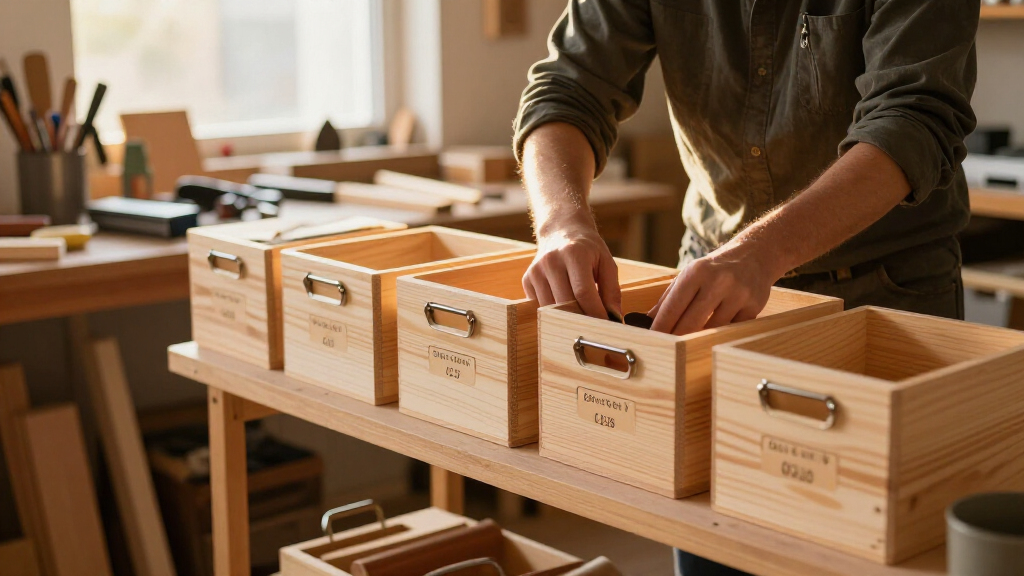 woodworking storage organization bins