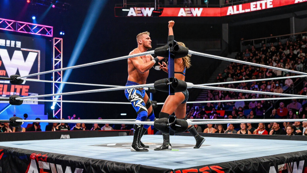 AEW All Elite Wrestling ring with modern production — representing Cody Rhodes' role in launching wrestling's newest major promotion