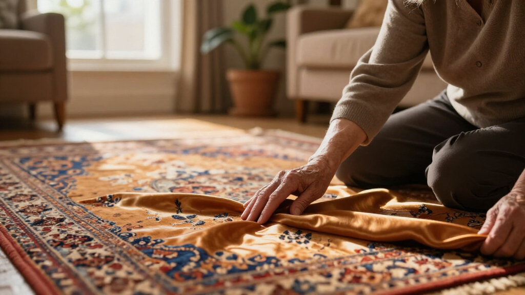 yilong vintage overdyed silk carpet