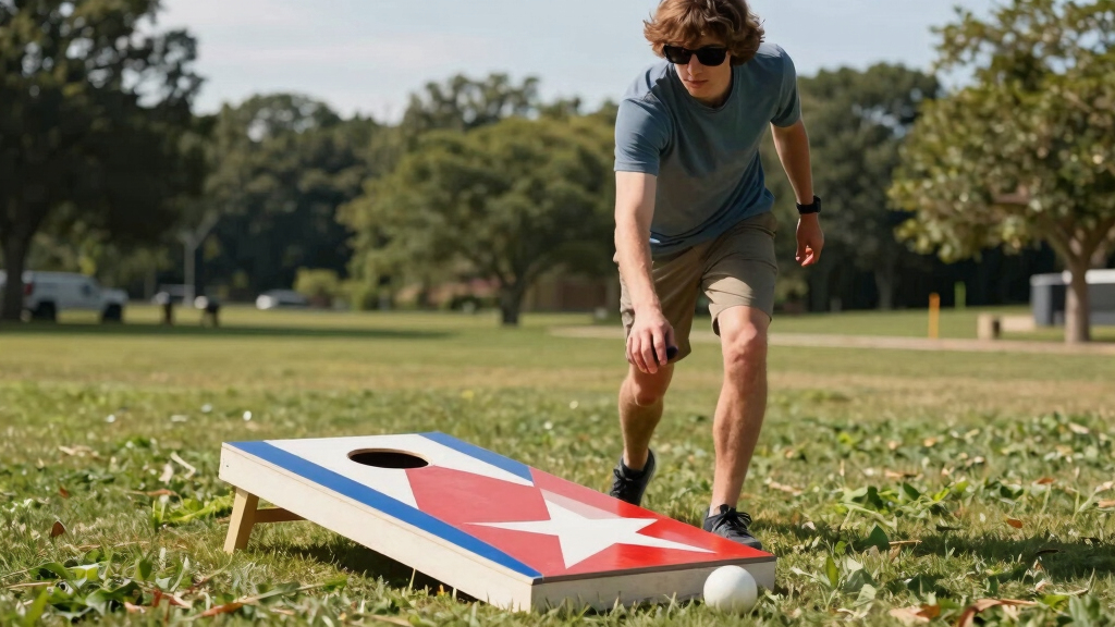 patriotic outdoor cornhole game