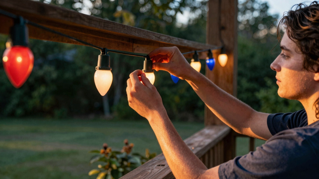 patriotic outdoor string lights