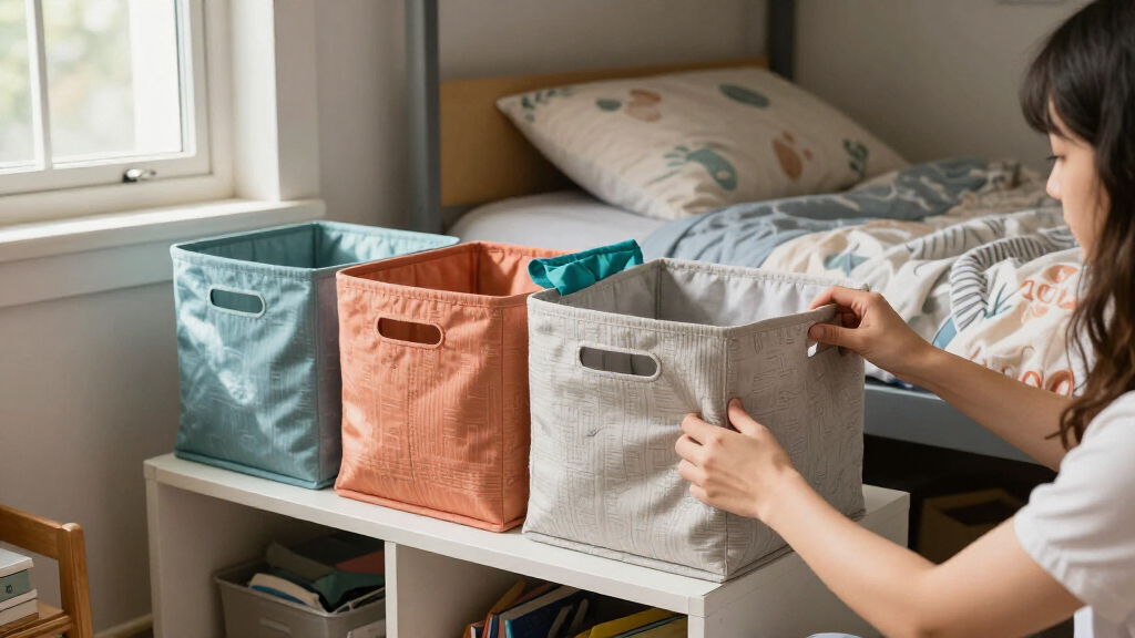 dorm decor and organization bins