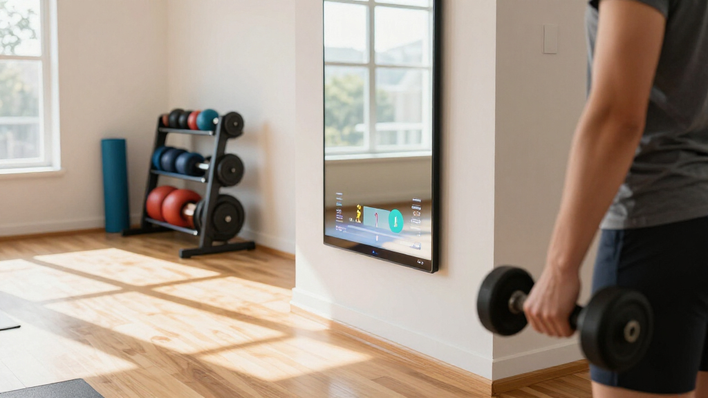 best smart fitness mirror with weights bundle