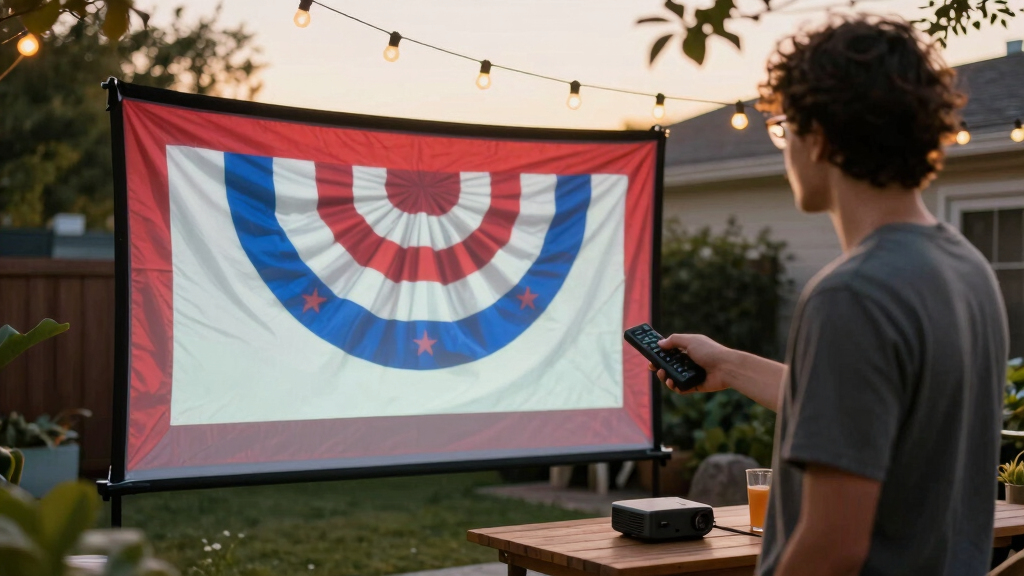 patriotic outdoor projector screen