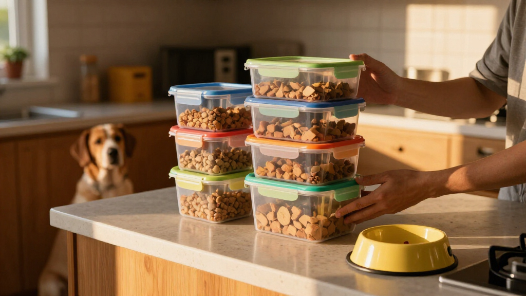 stackable freezer containers for pet food
