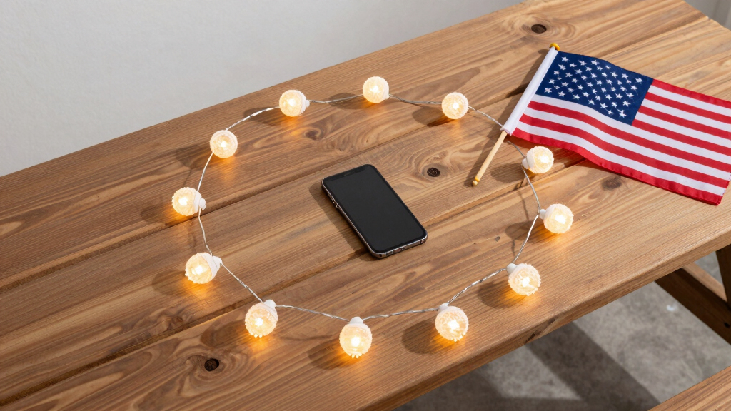 patriotic LED string lights
