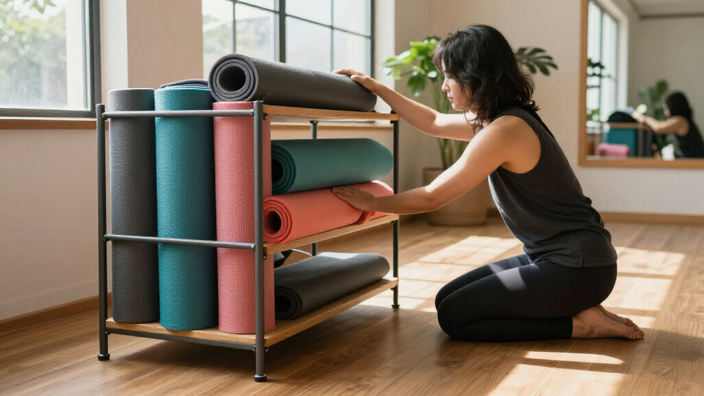 yoga mat storage rack