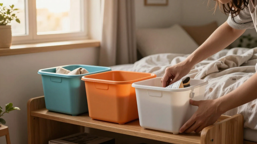 multi-compartment dorm storage bins