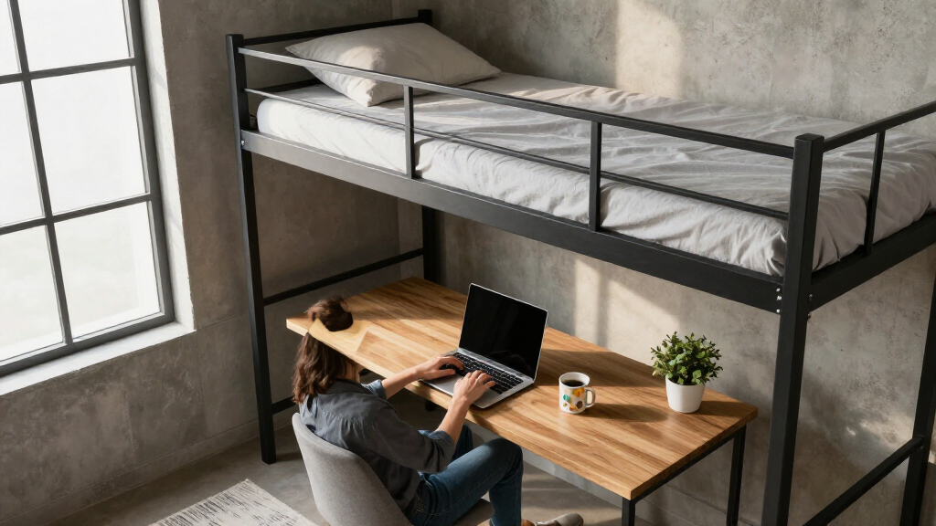 loft bed with desk adult