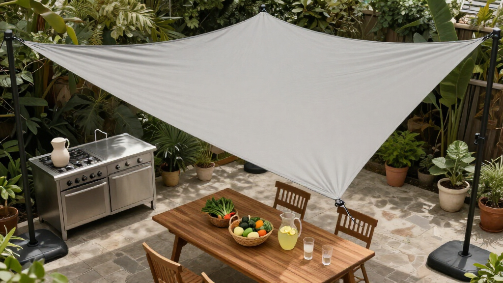 shade sails for outdoor kitchens