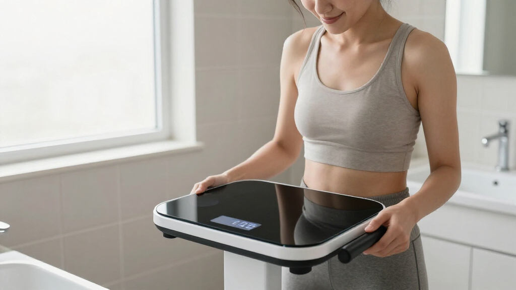 digital scale with handrail