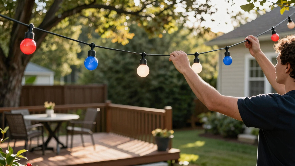 patriotic outdoor string lights