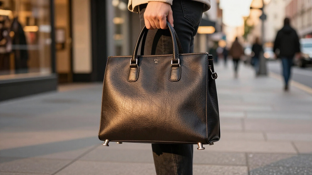 structured top handle bags with feet