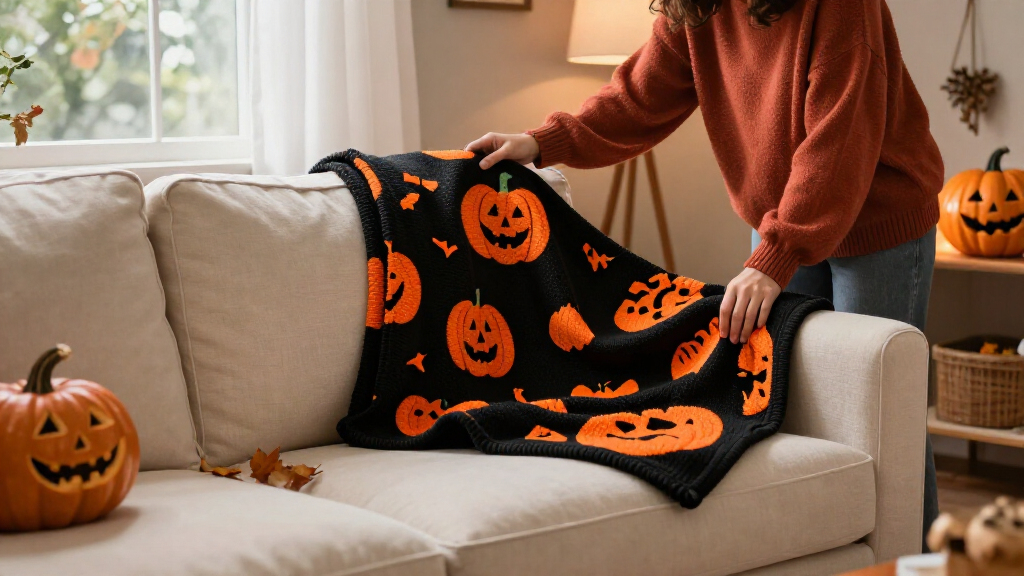 Halloween decorative throw blankets