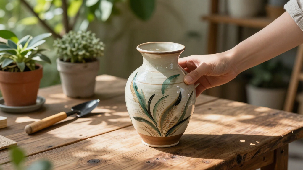 hand painted ceramic vase