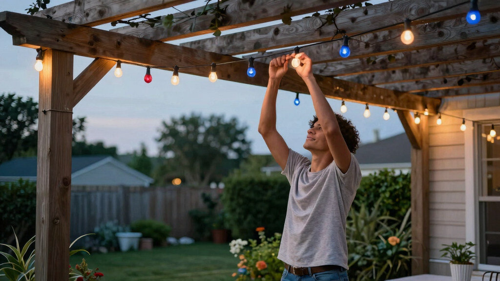 patriotic outdoor string lights
