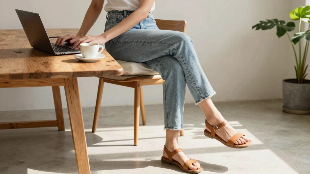 best French-girl jeans and sandals