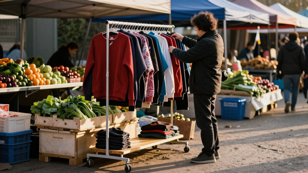 portable clothes rack for markets