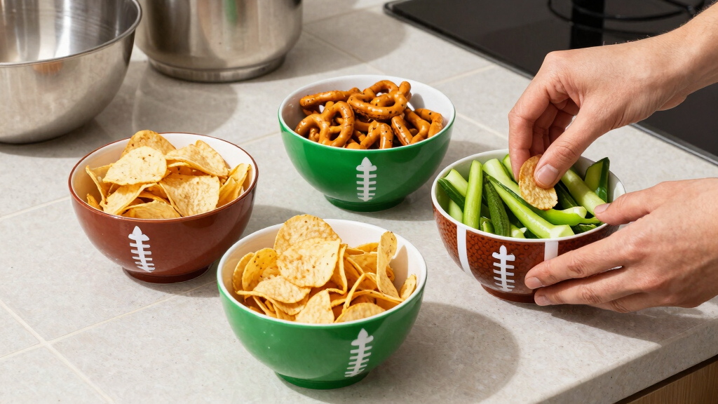 football-themed snack bowls