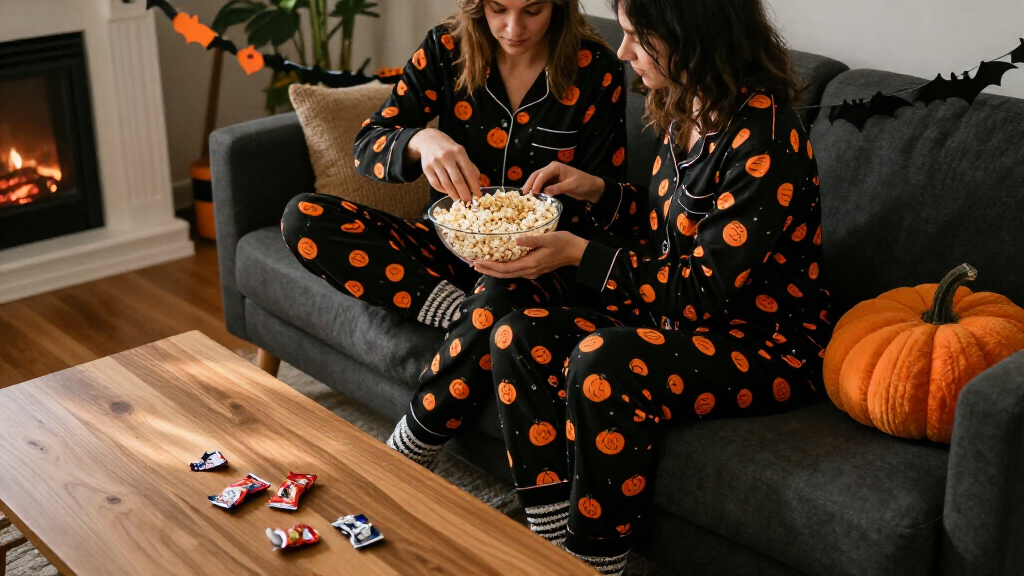 couples Halloween pajama sets