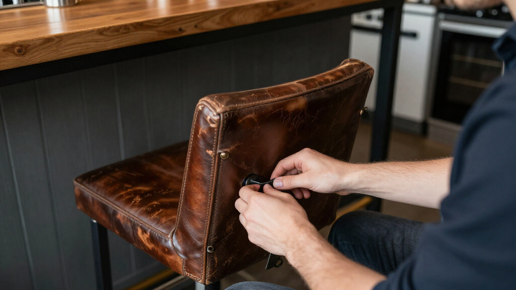 leather bar stools set