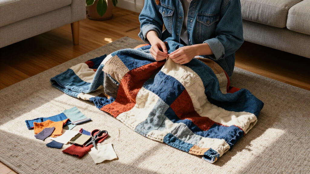 recycled fabric throw blankets