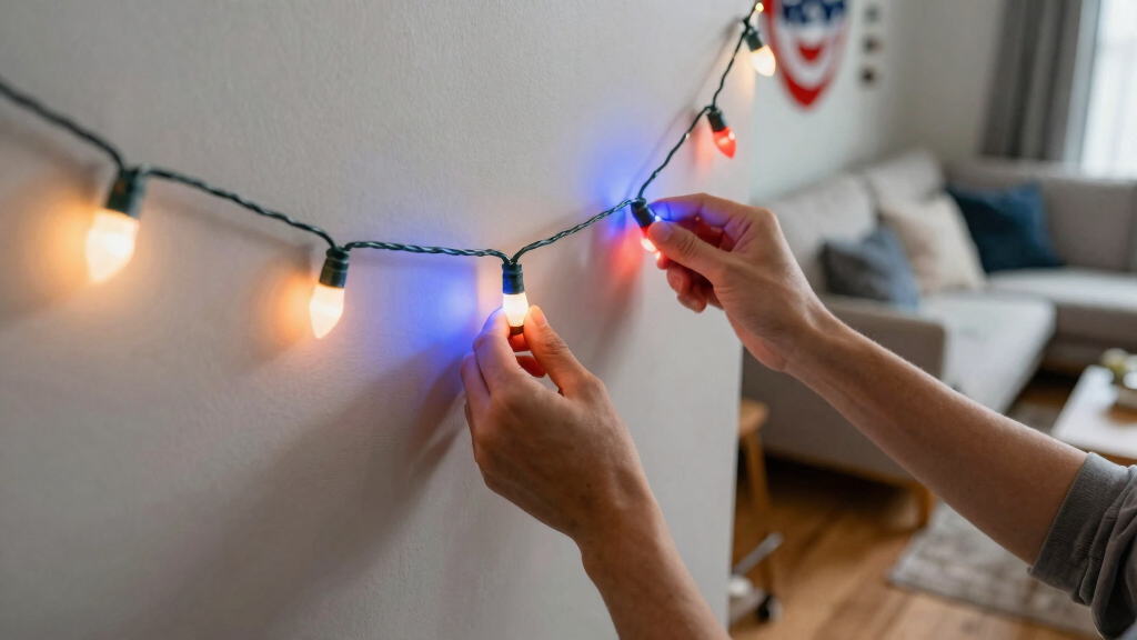 patriotic LED string lights