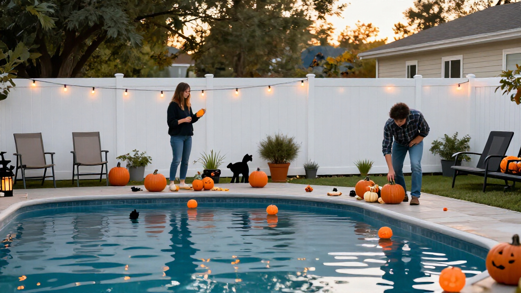 poolside Halloween decorations