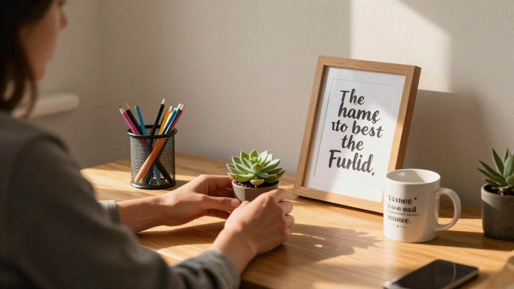 motivational quote desk accessories