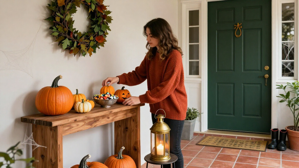 Halloween entryway decor
