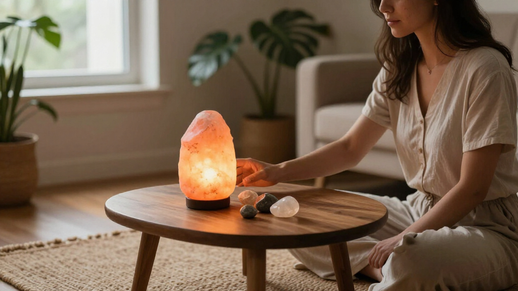 crystal lamps and himalayan salt lamps