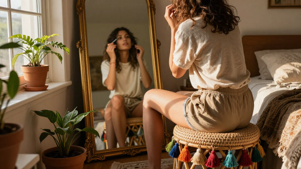 boho vanity stools