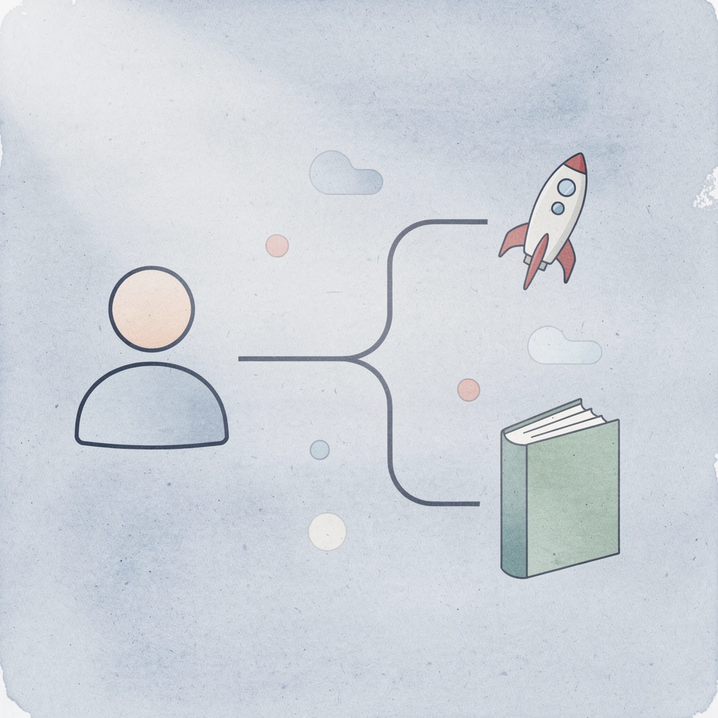 Icon showing a modernization roadmap splitting into two prioritization paths