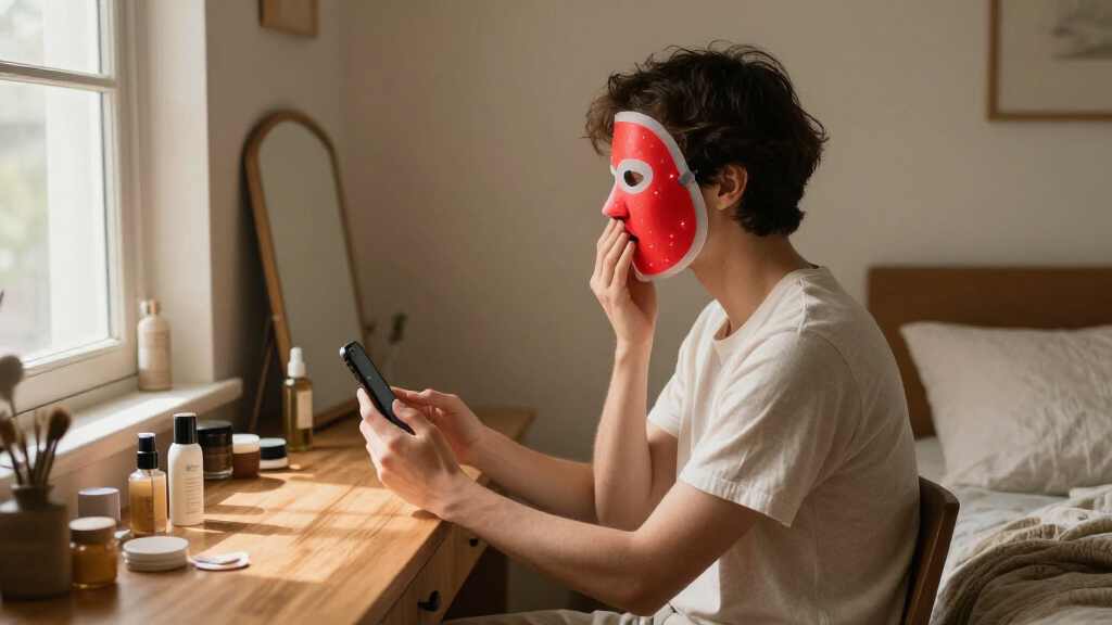 red led mask light therapy