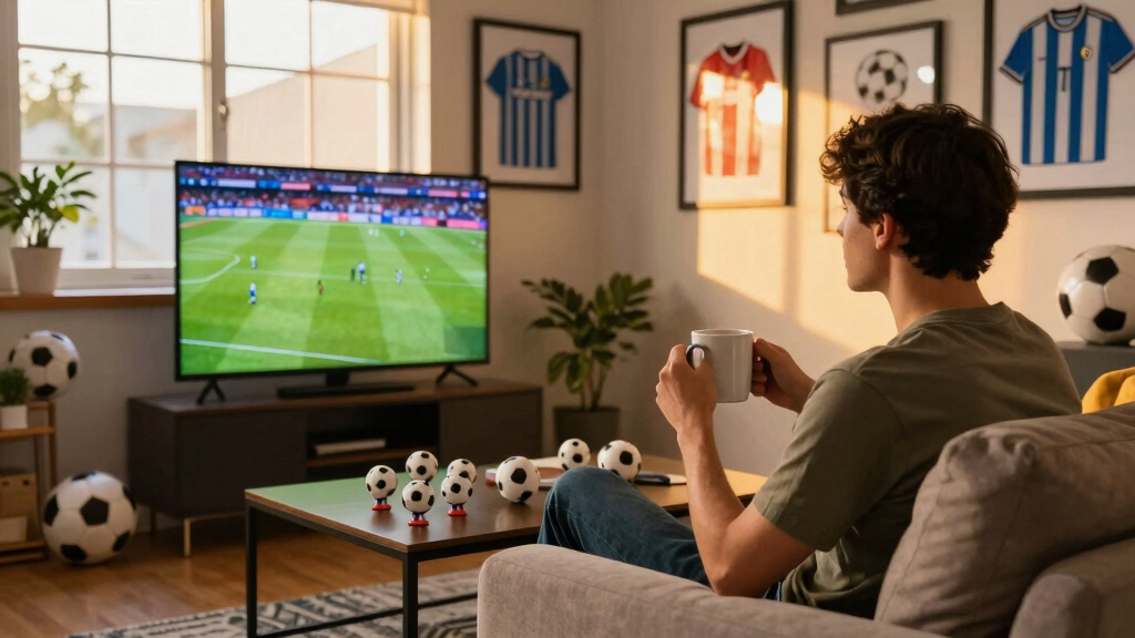 soccer-themed living room decor
