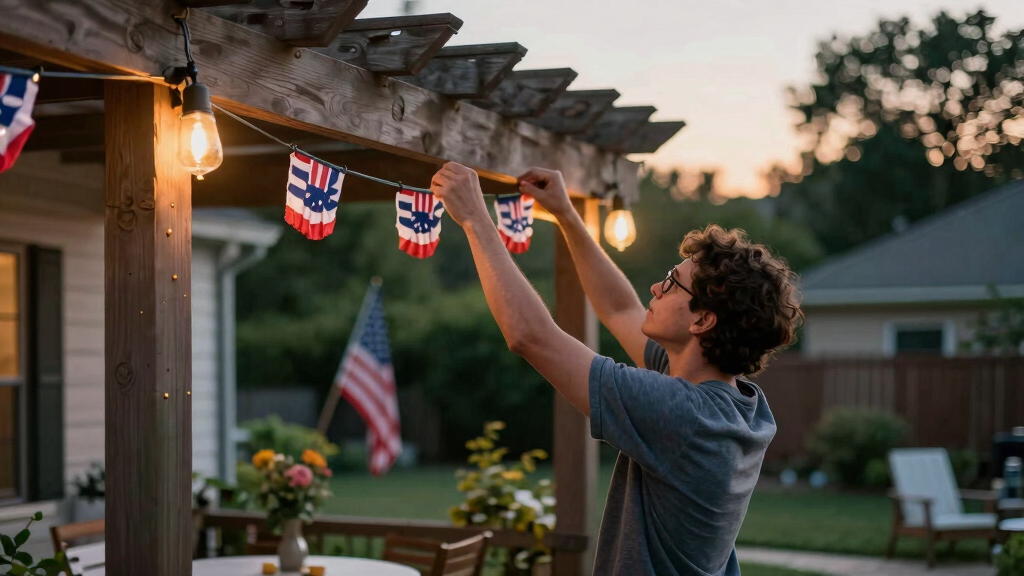 patriotic outdoor string lights