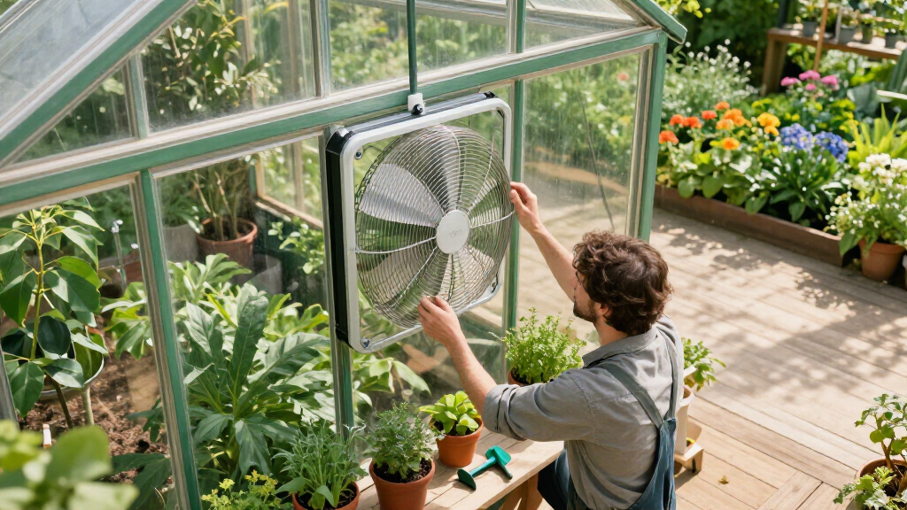 solar-powered greenhouse fans