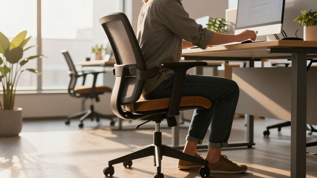 Ergonomic drafting chair for standing desk setup