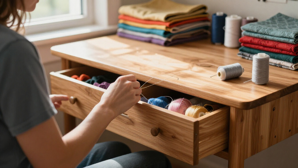 sewing table with storage