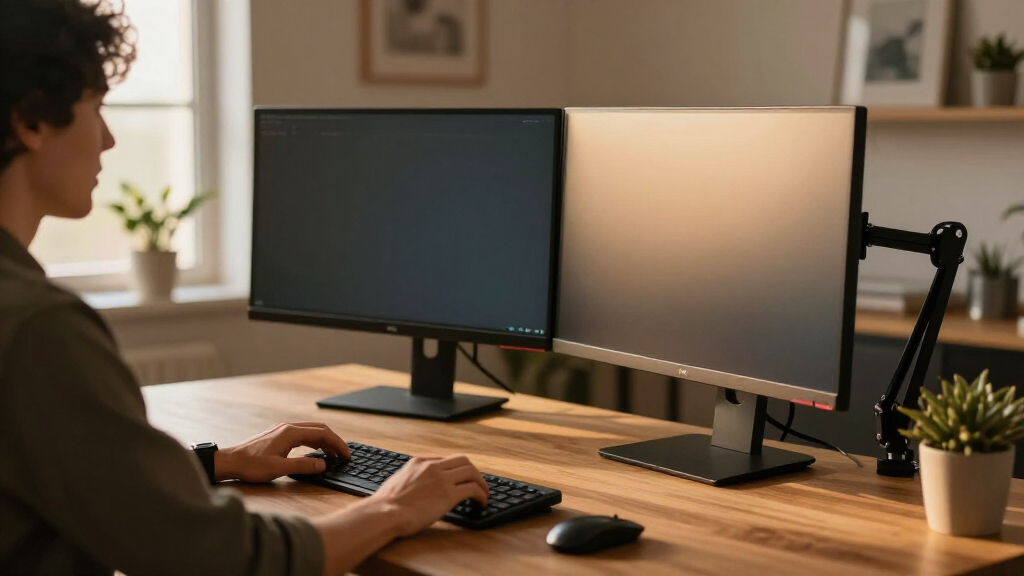 standing desk for dual monitors