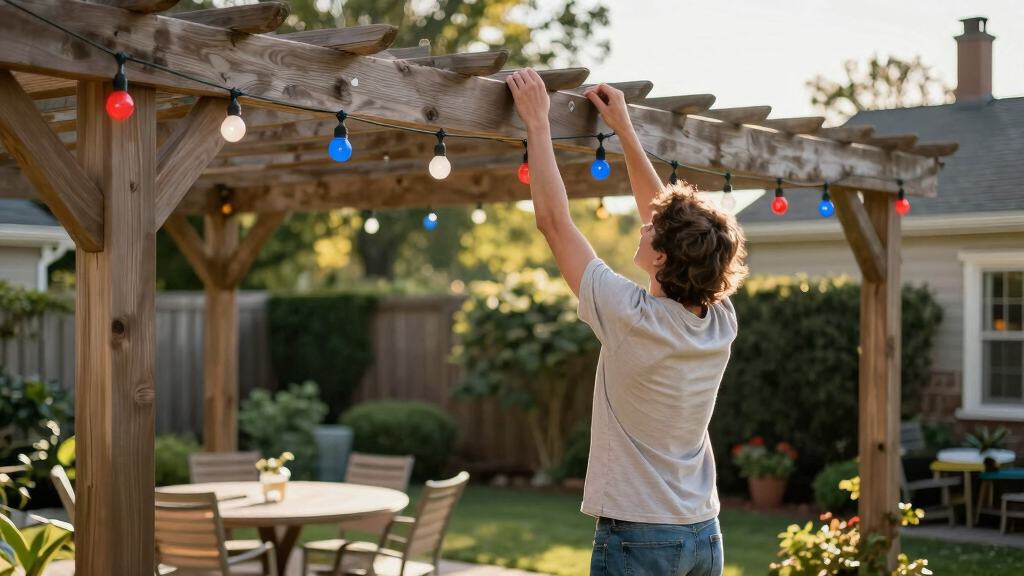patriotic outdoor string lights