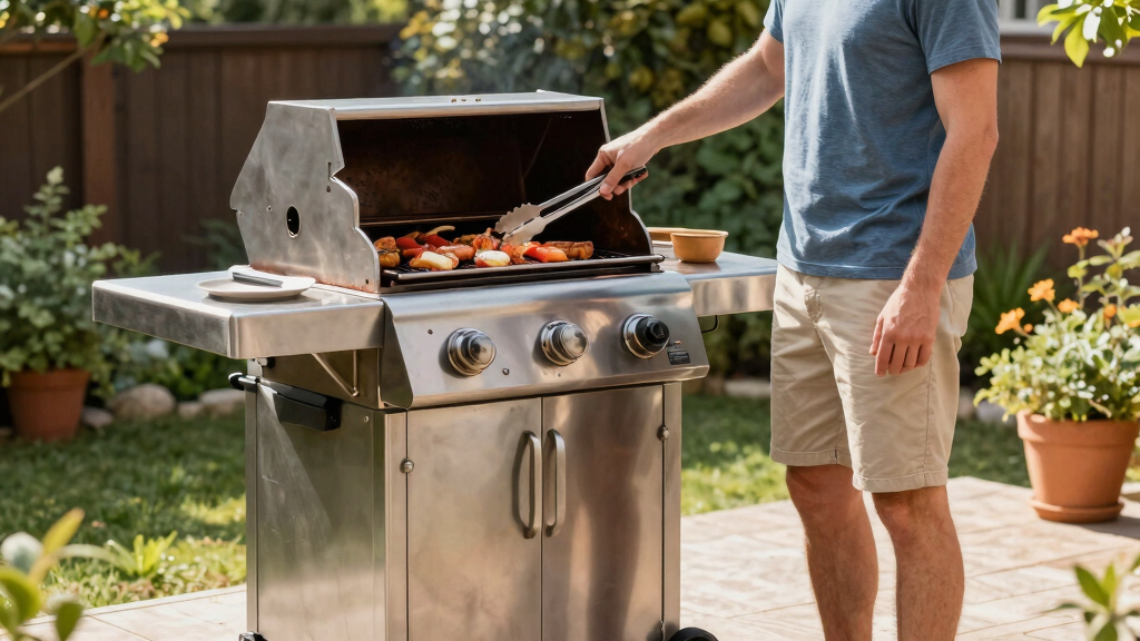 stainless steel outdoor grill cart