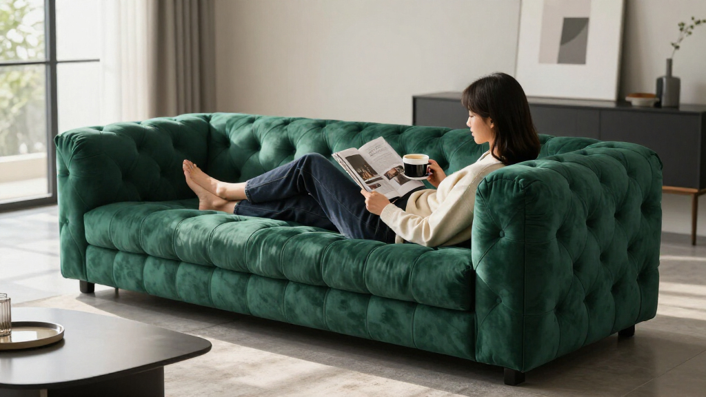 velvet sofa modern tufted