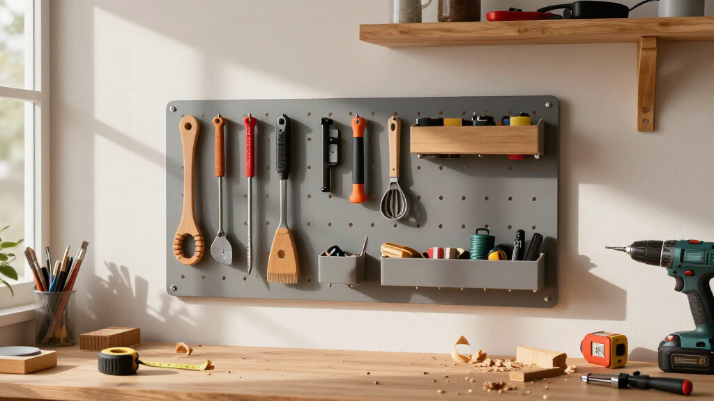 best wall mounted pegboard organizer for studio