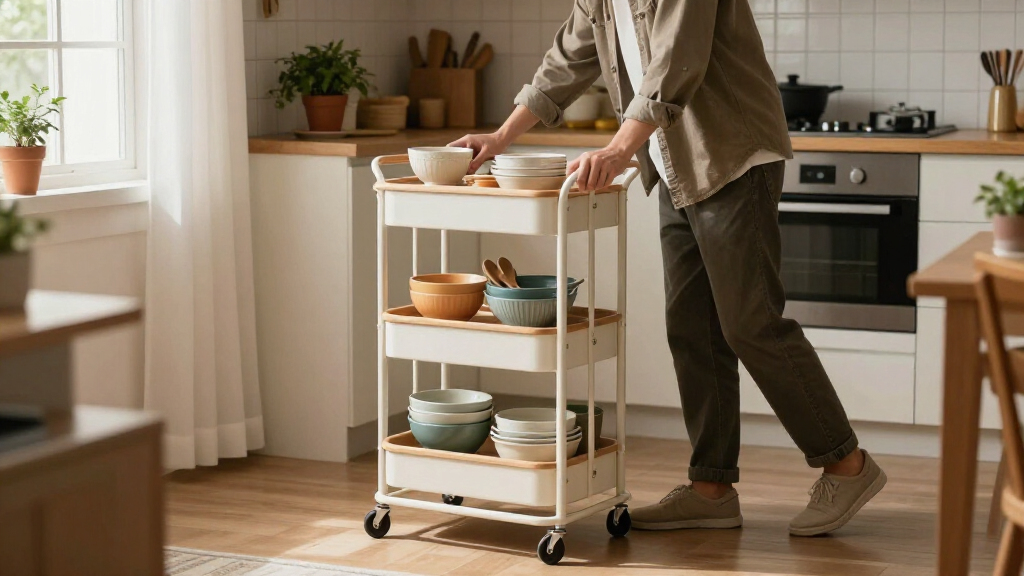 best rolling kitchen cart for small apartment reset