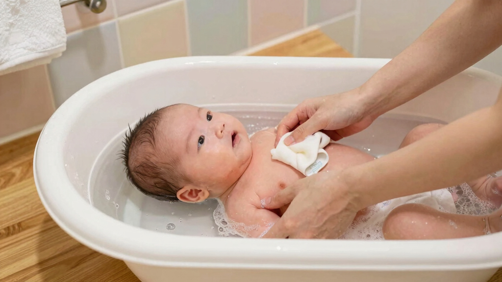 time to give newborn a bath
