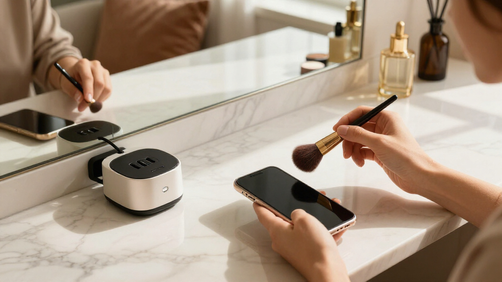 Charging Stations Make Beauty Desks Feel Less Like Cable Chaos