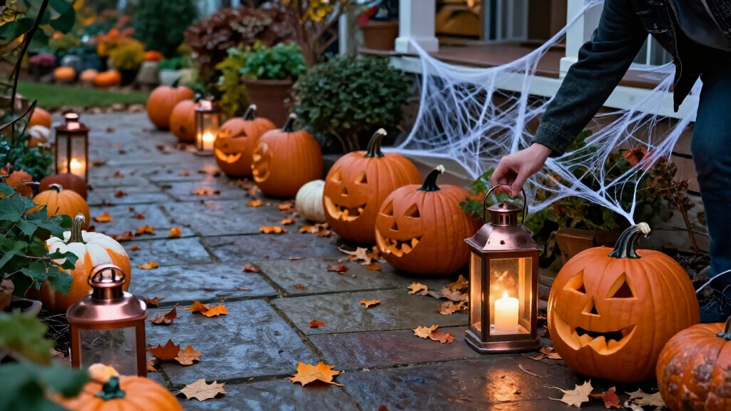 halloween outdoor pathway decorations